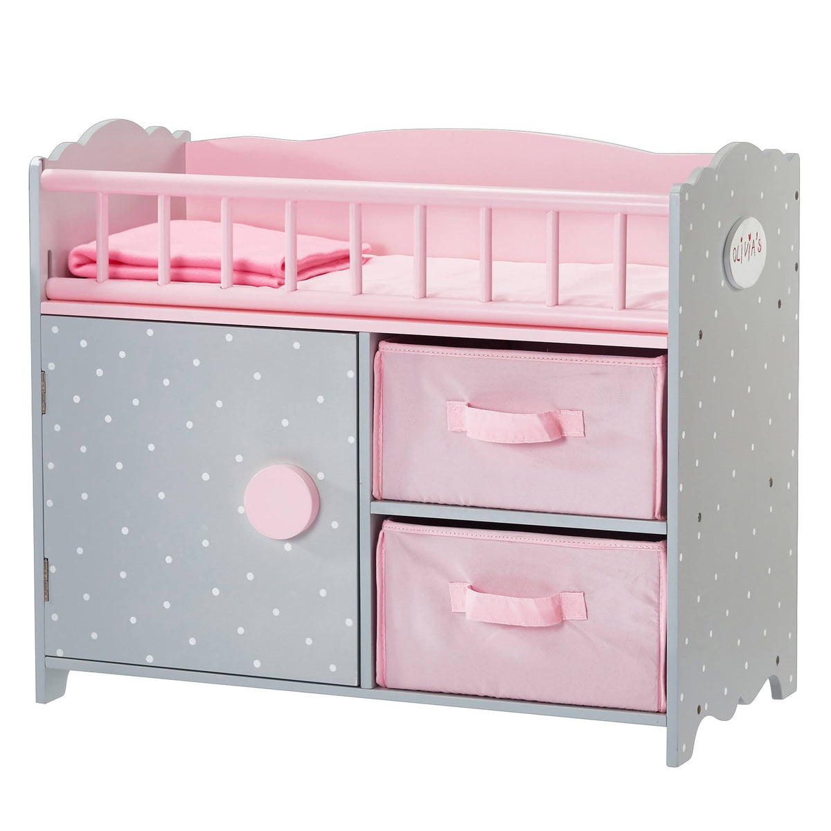 Baby Doll Crib with Cabinet and Cubby F9784