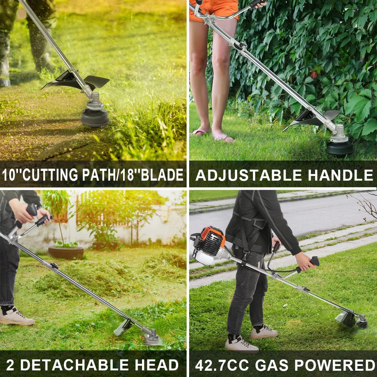 2-in-1 Gas Powered 18 Inch Straight Shaft String Trimmer H62017