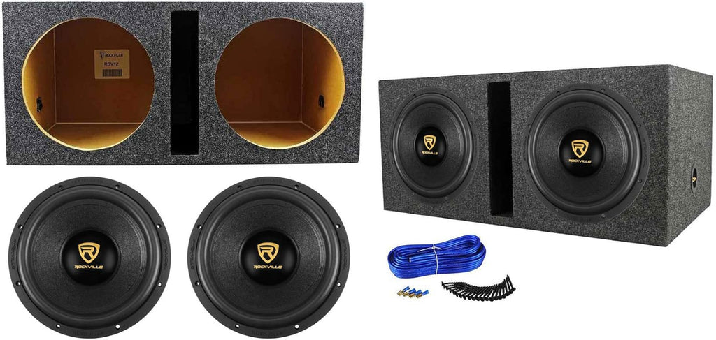 12 8000 Watt Car Subwoofers + Vented Sub Box Enclosure H6704