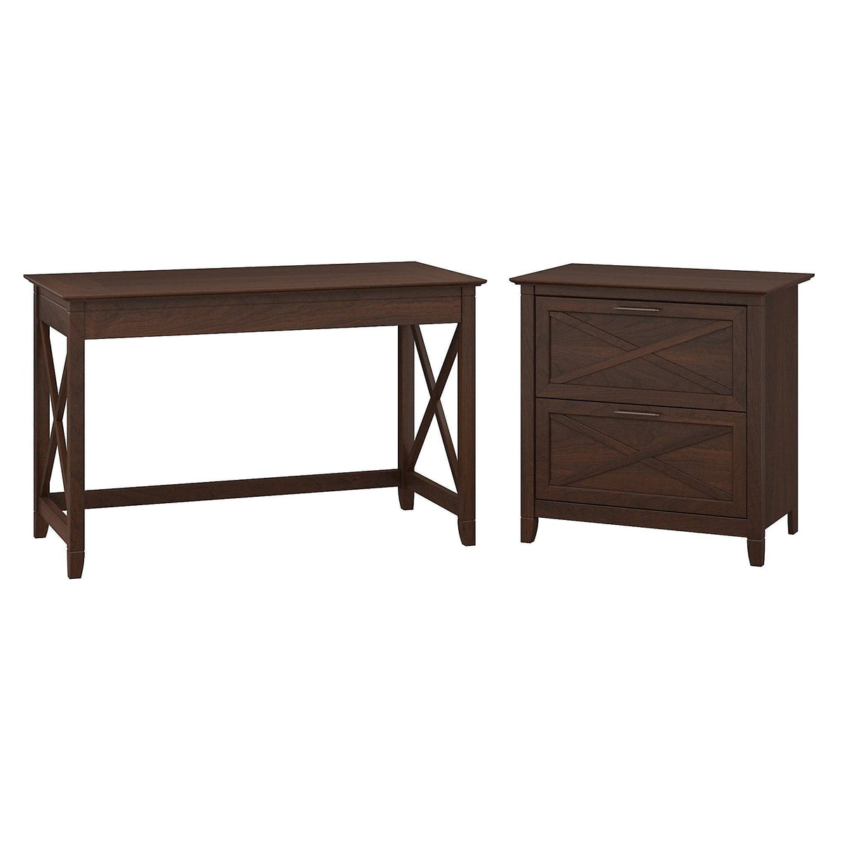 48-Inch Writing Desk with Lateral File Cabinet G38444