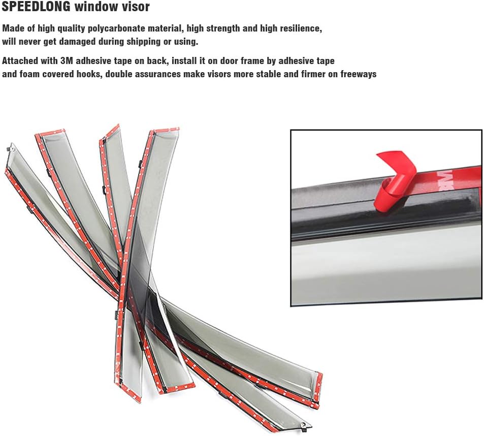 Car Window Visor Vent Shade Deflector Sun Rain Guards Pack of 2 P7928