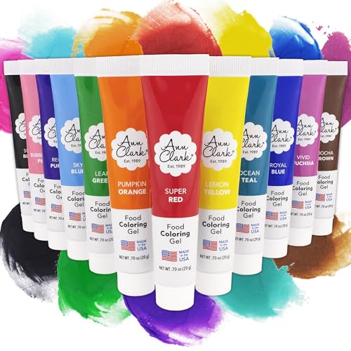 Gel Food Coloring .7 oz, 12 Colors A152