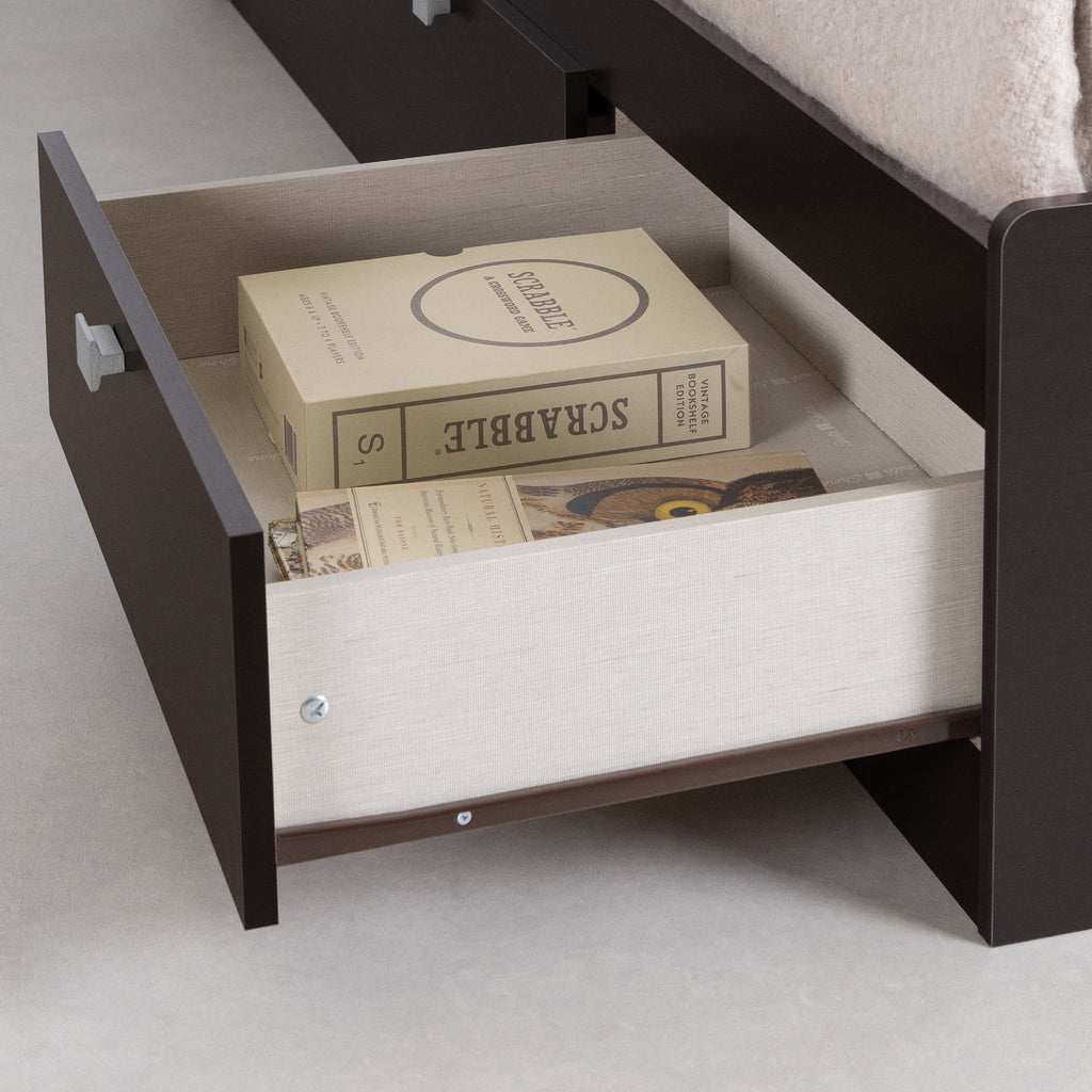 Twin 3 Drawer Storage Bed with Bookcase Headboard C437243