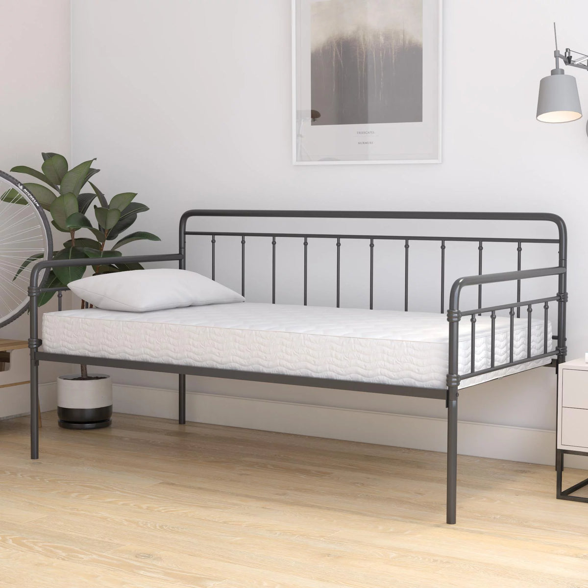 6 Inch Polyester Fill Mattress, Twin Size S6398