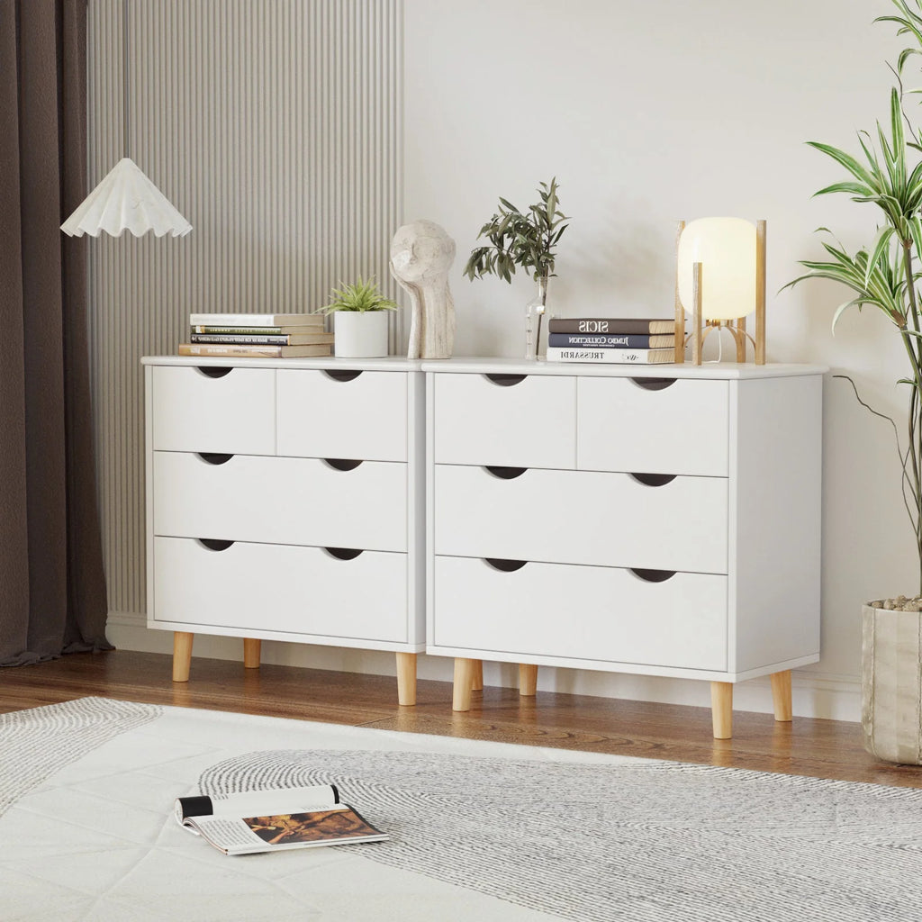 White 6 Drawer Wood Dresser Y2234