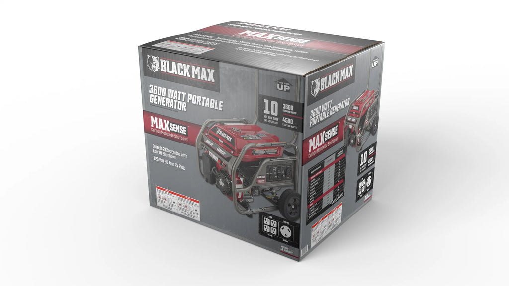 Black Portable 3600 Watt Generator N916429