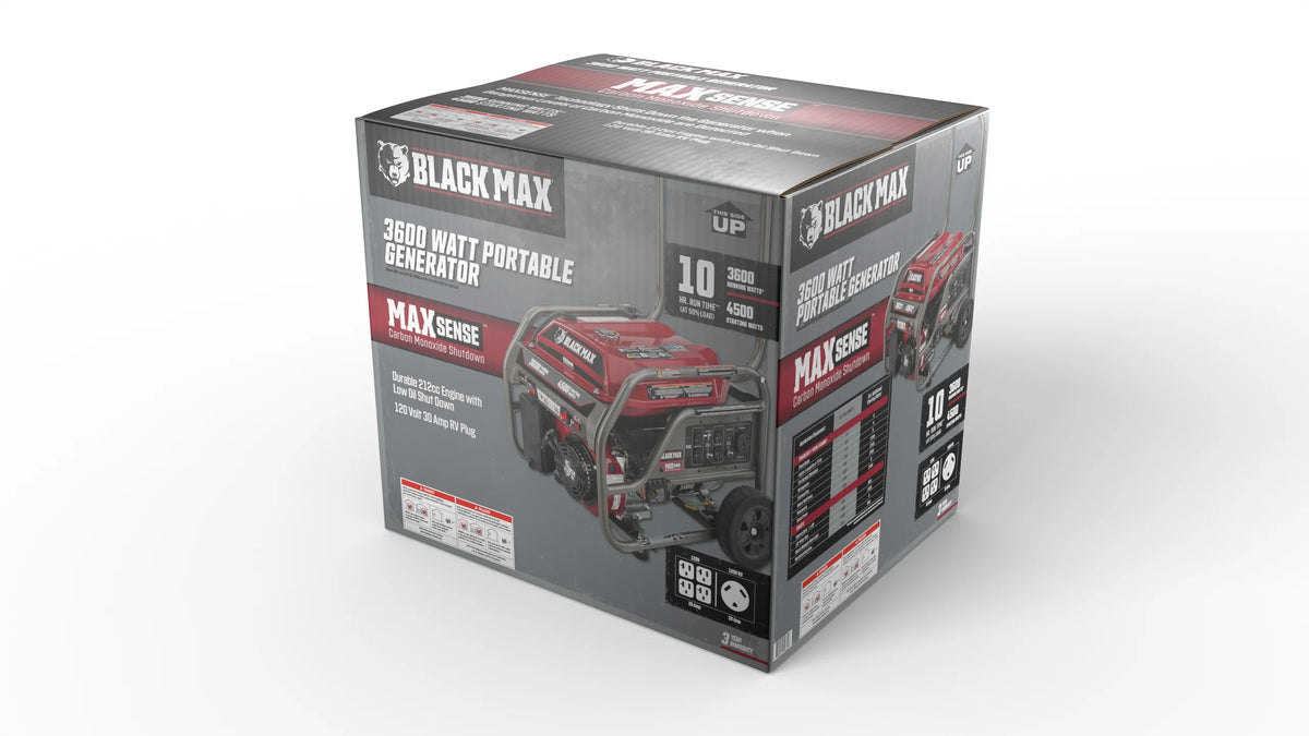 Black Portable 3600 Watt Generator N916429