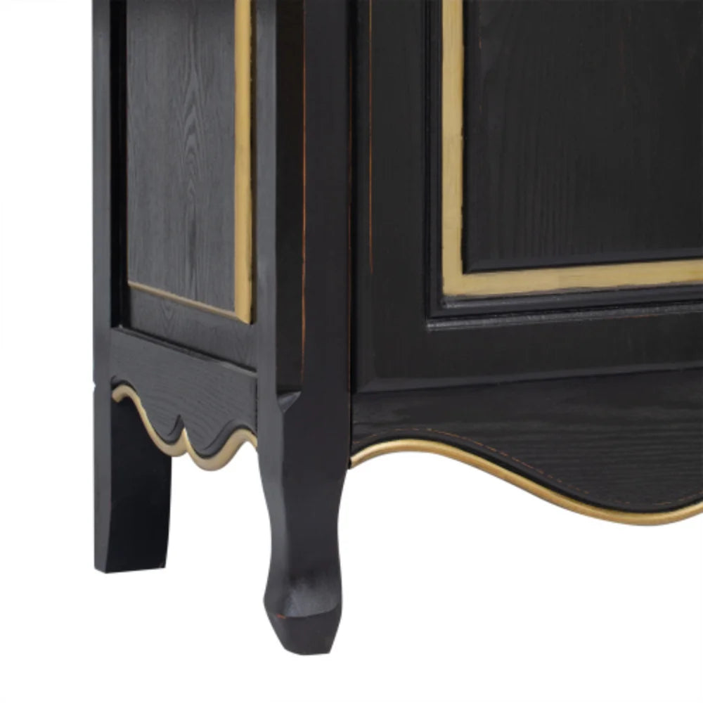 Black Storage Cabinet with 2 Doors W198