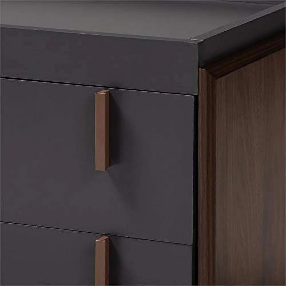 Gray and Walnut Wood TV Stand P428362