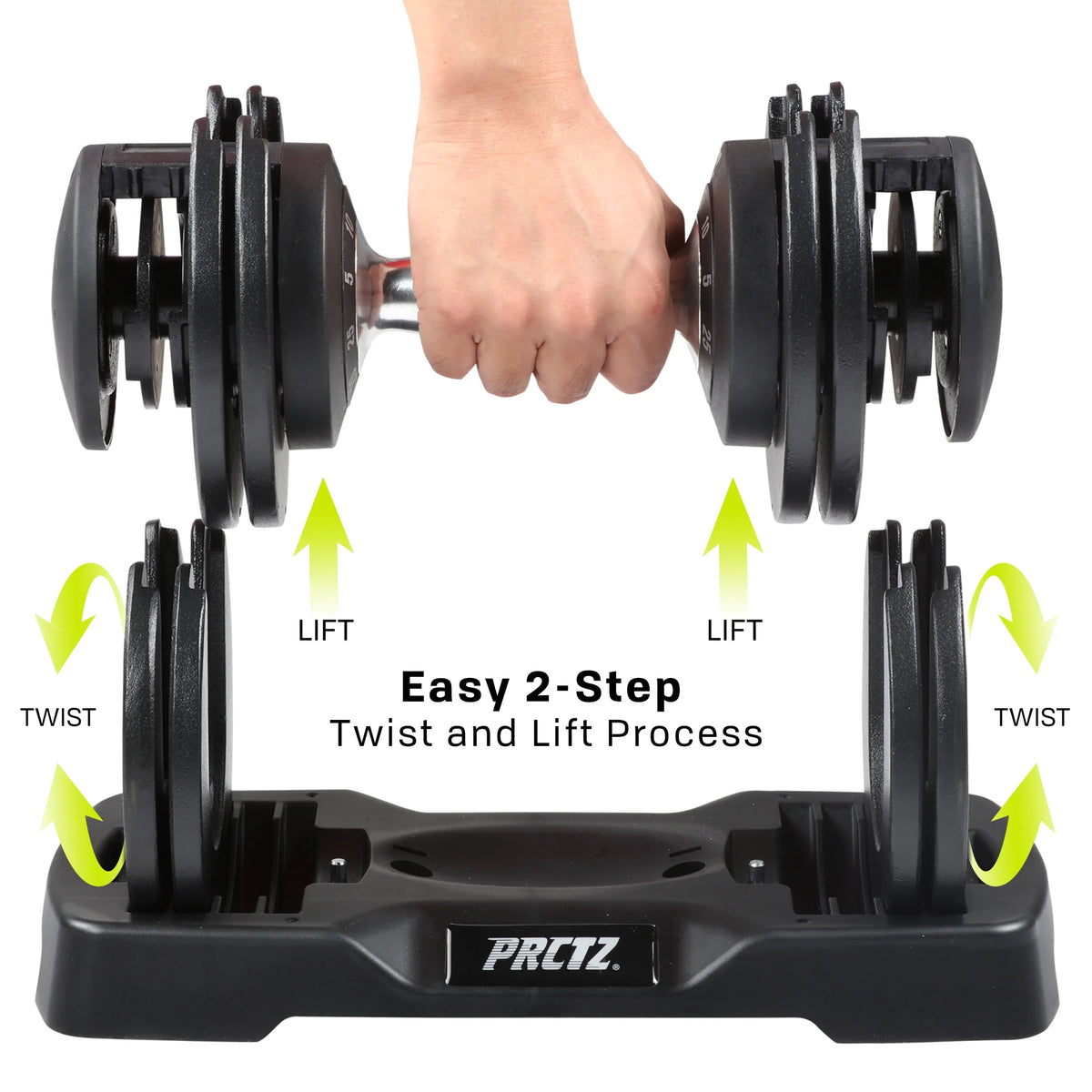 5-25lb Adjustable Dumbbell Black T338