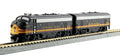 N Scale Black Yellow Dual Headlight Locomotive Set L607