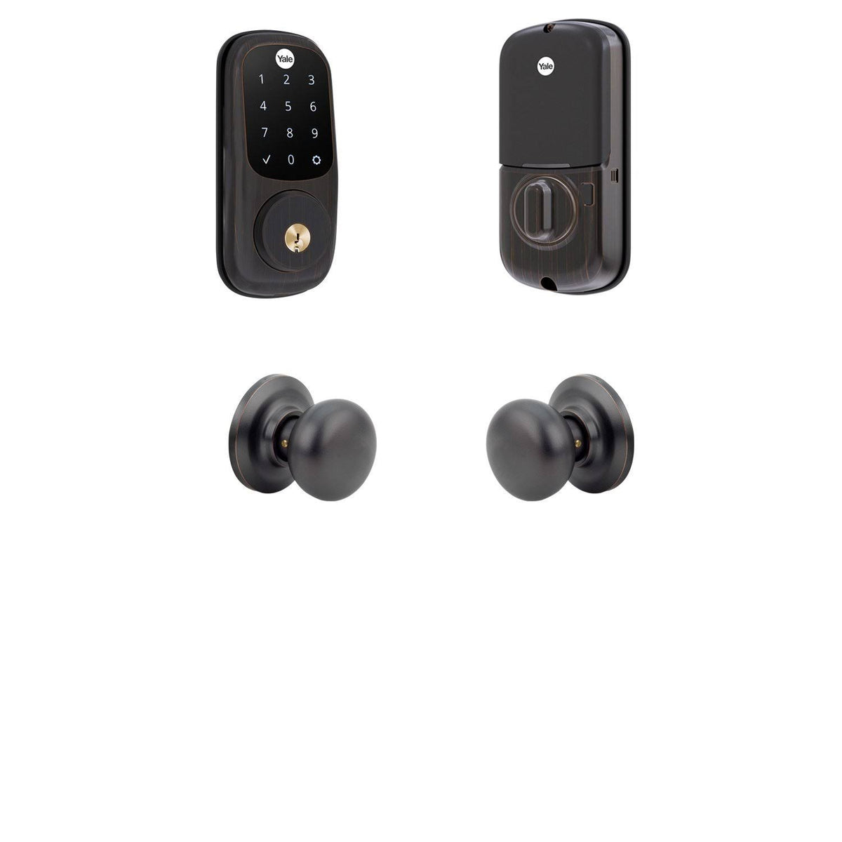 Black Touchscreen Deadbolt with Knob X83822