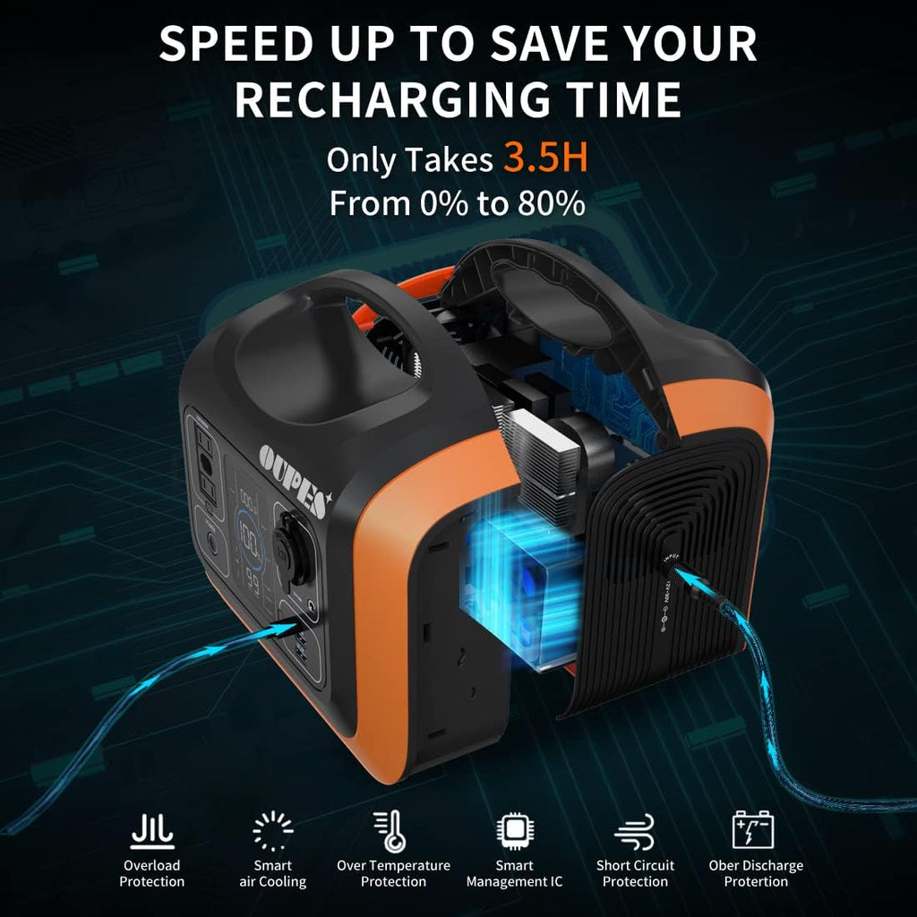 600W Portable Power Station with 100W Solar Panel Y36133
