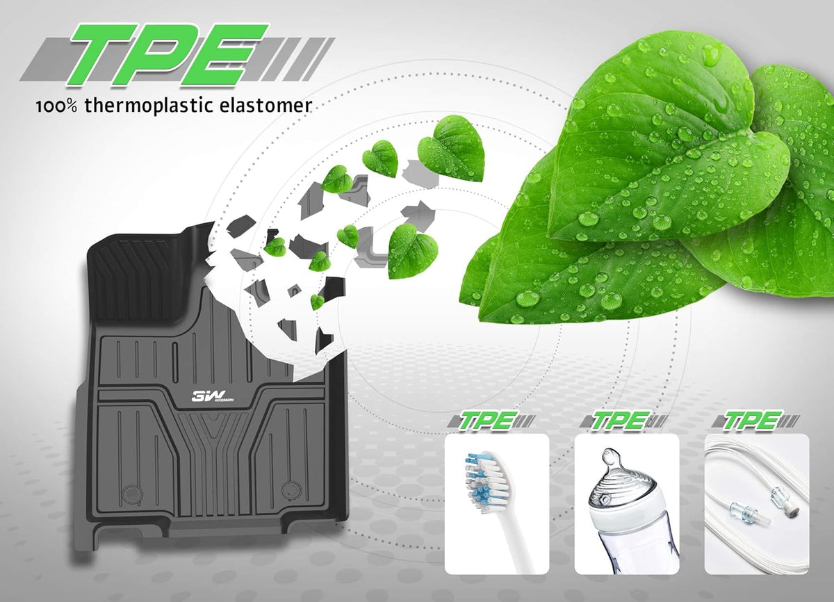 Black TPE All Weather Floor Mats Full Set B292