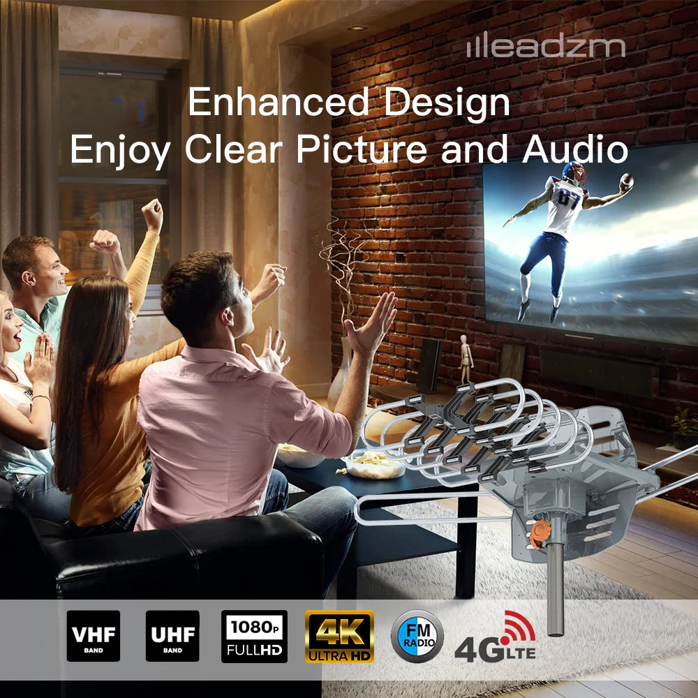 Outdoor TV Antenna Motorized Amplified HDTV UHF VHF A968595