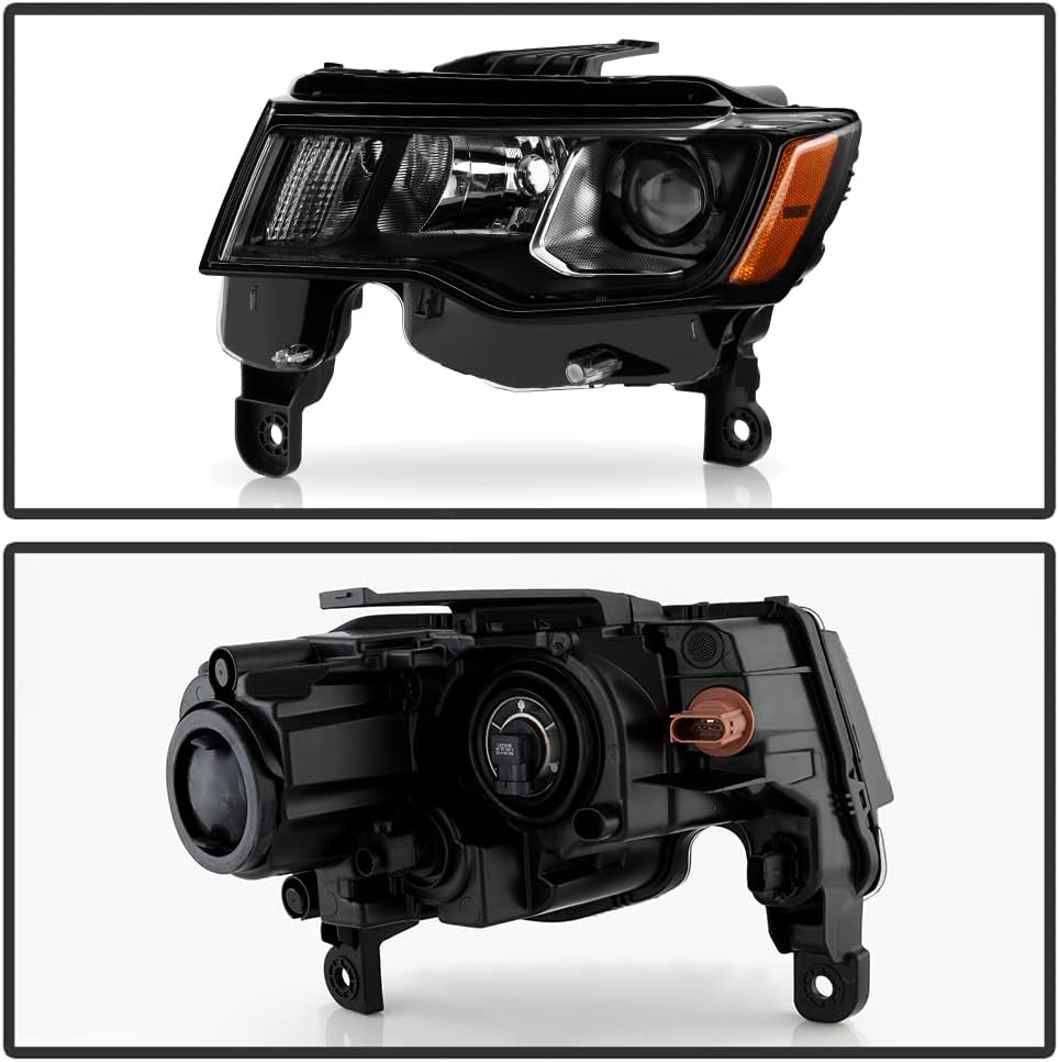 Black Housing Projector Headlights Pair Left+Right B98461