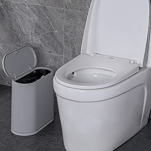 10 Liter Rectangular Plastic Trash Can with Press Type Lid S81601