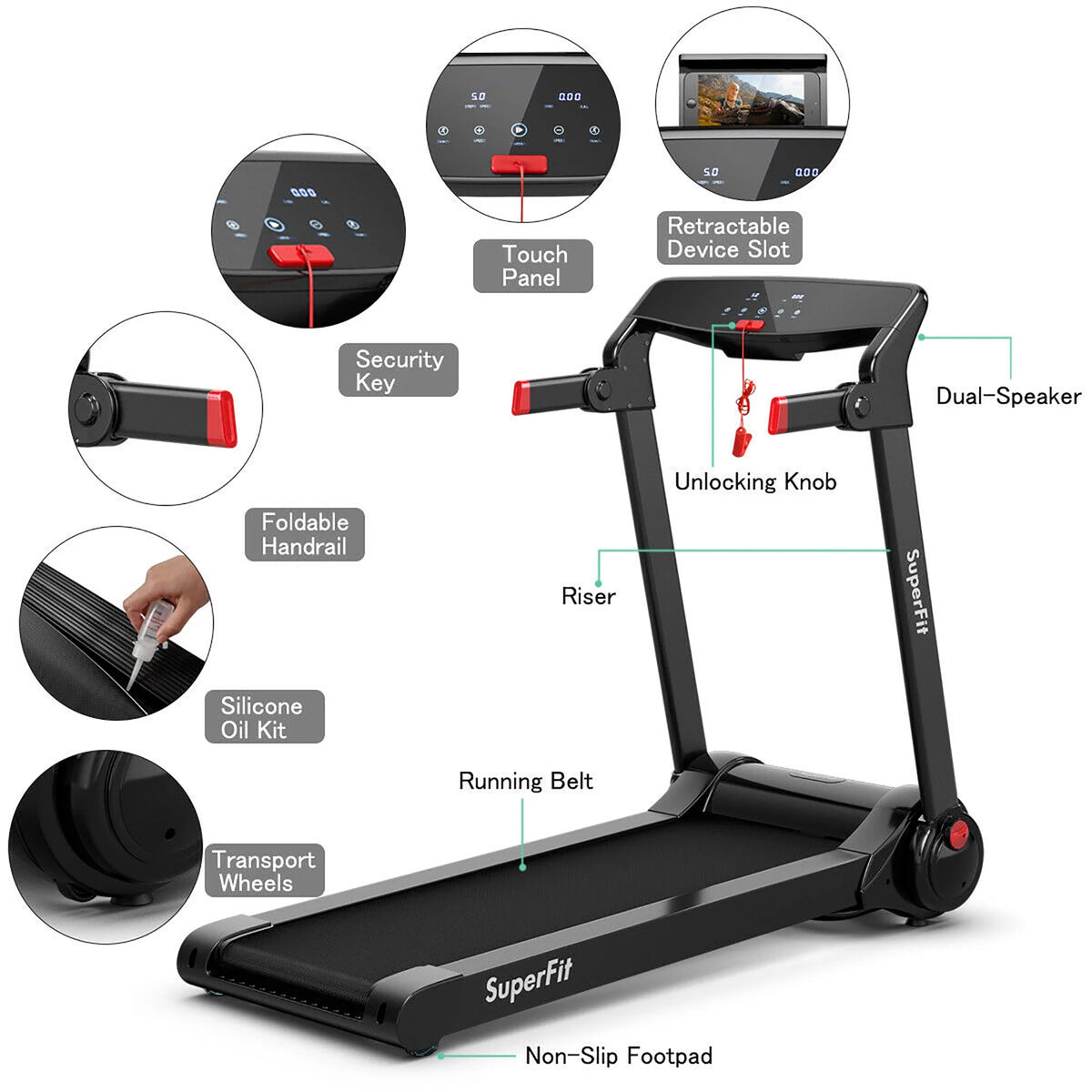 Folding Electric Treadmill Running Machine B589106