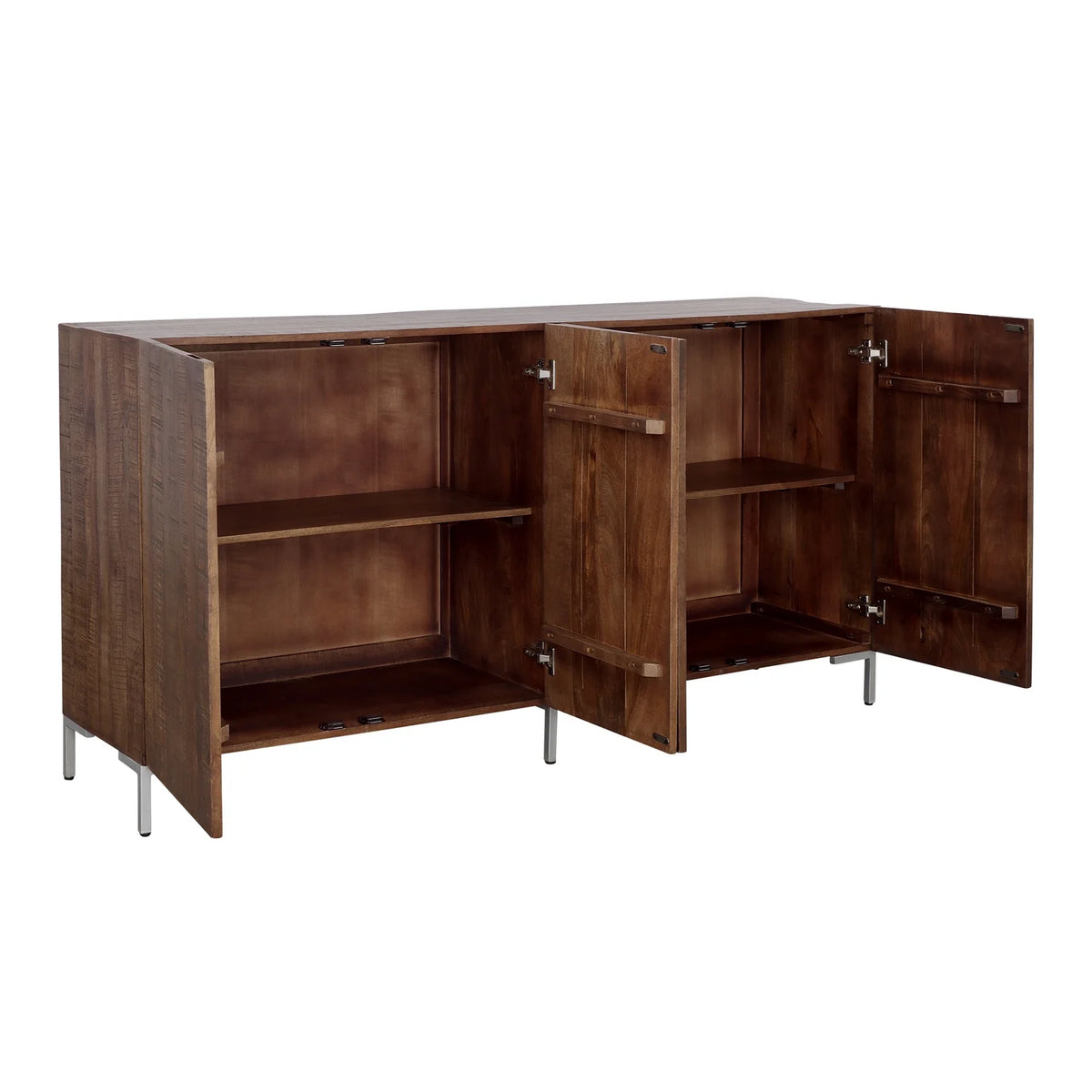 Industrial Style Solid Wood Four Door Credenza N16765