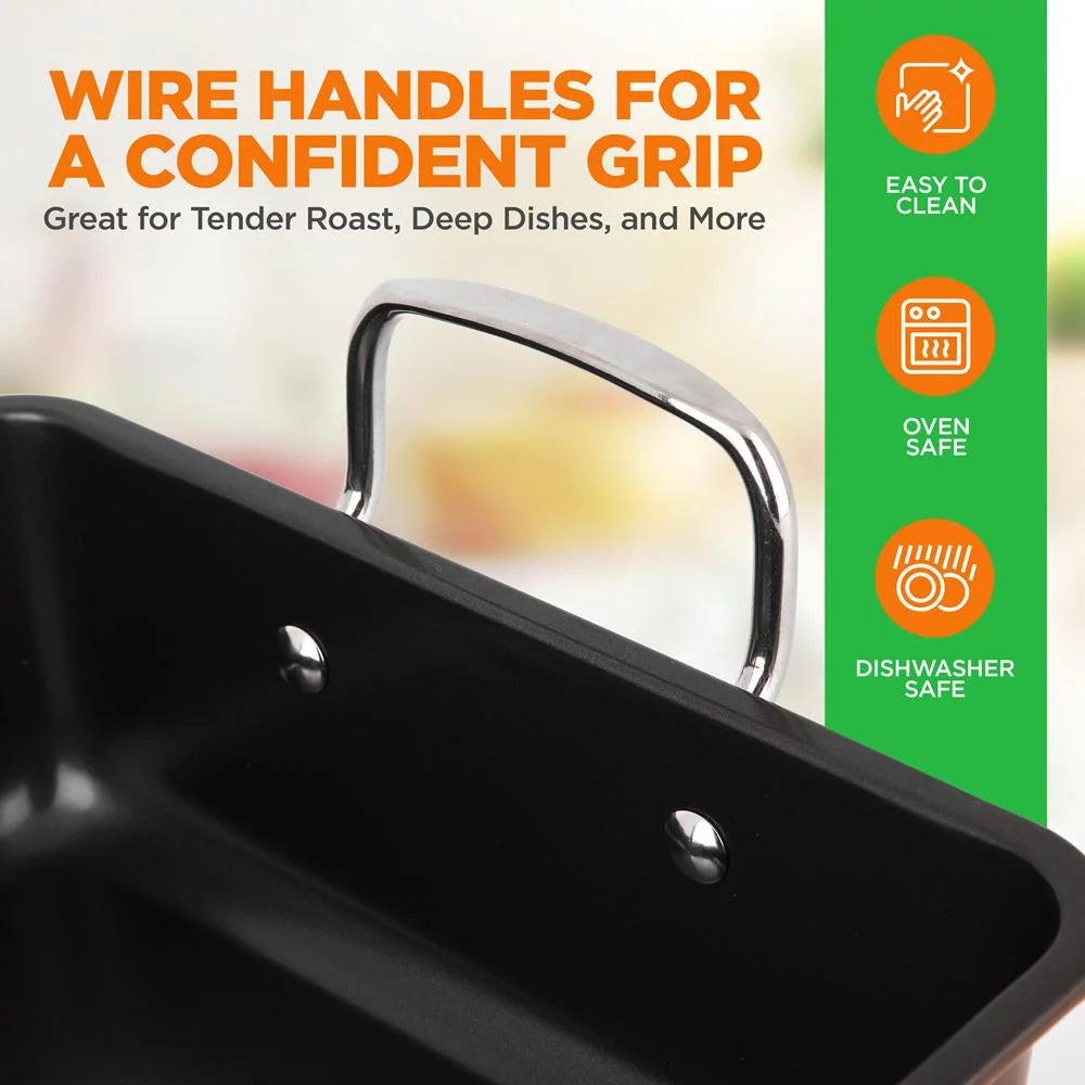 Non-Stick Carbon Steel Roasting Pan with Wire Handle Z54664