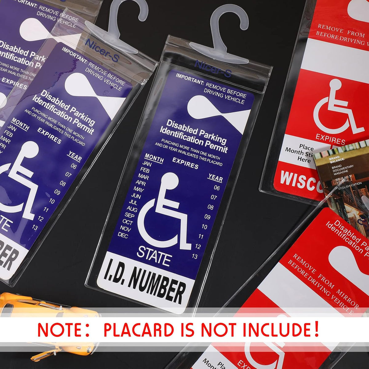 Transparent PVC Handicap Parking Placard Holder 11.8 x 5 Inch 6 Pieces Y8044