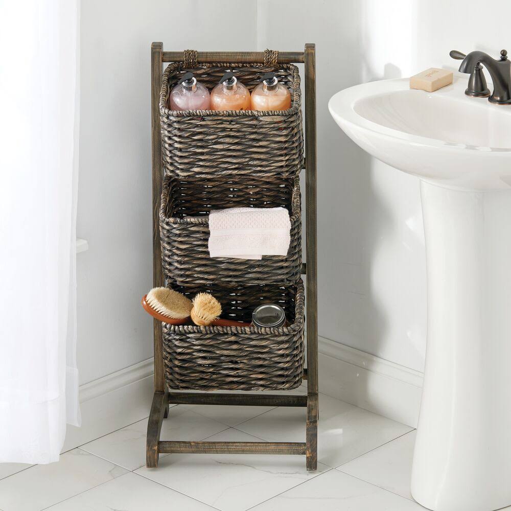 Standing Storage Basket Stand with 3 Baskets P702937
