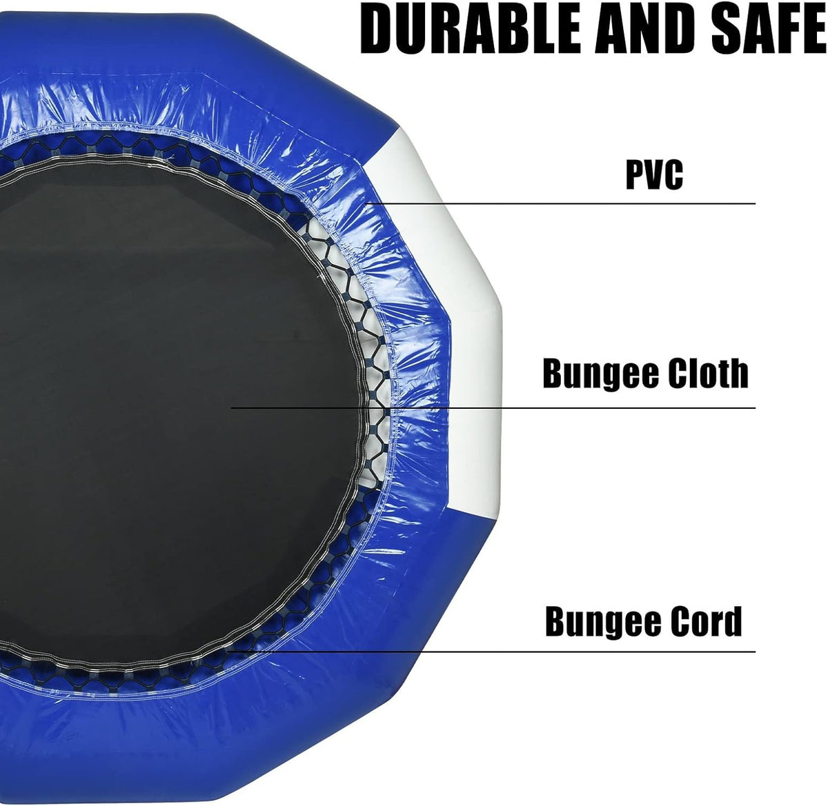 Inflatable Round Water Trampoline with Electric Inflator and 4-Step Ladder I792