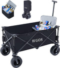 Collapsible Folding Wagon with Cooler Bag Black Q803135