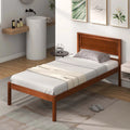 Twin Size Wooden Platform Bed Frame with Headboard F4348