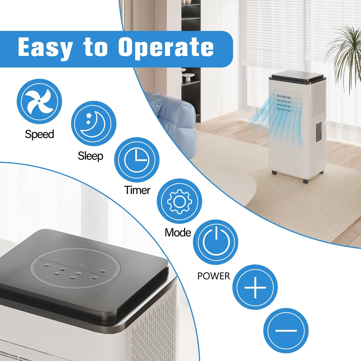 8,000BTU Portable Air Conditioner with Remote Control O757192