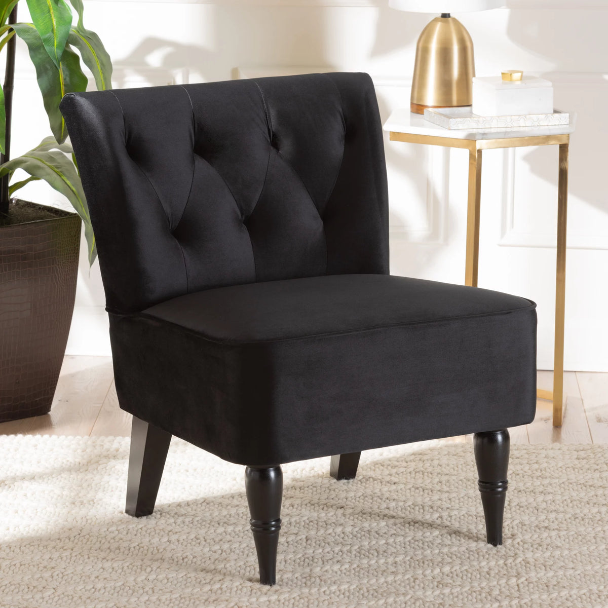 Black Slipper Chair F8530