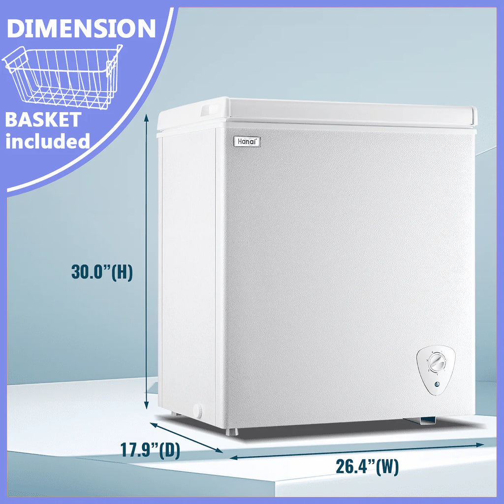 5.0 Cu. ft White Chest Freezer with Storage Basket L51321