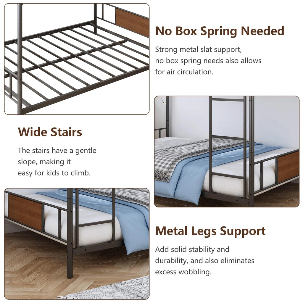 Full over Full Metal Bunk Beds J5968