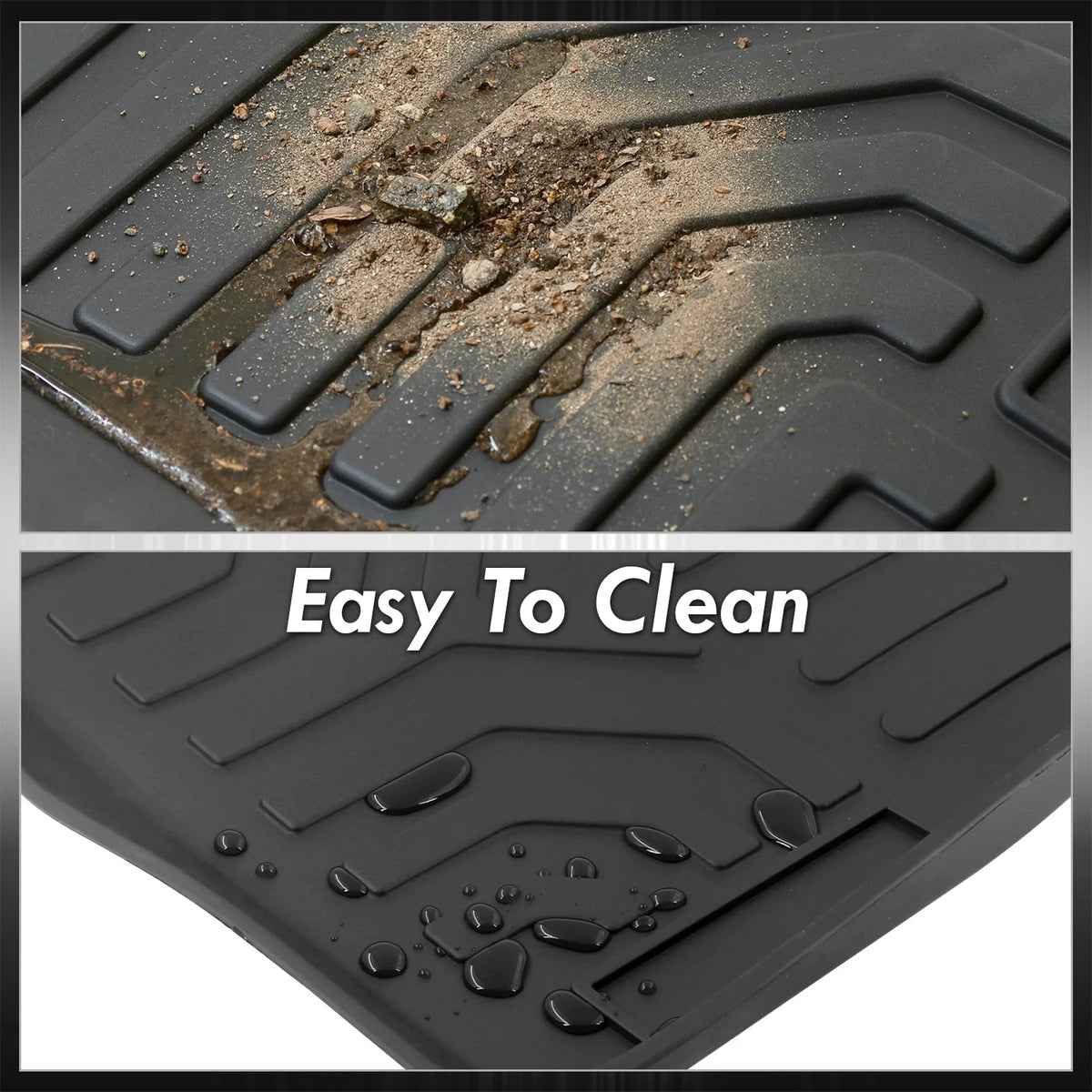 3-Piece TPE Rubber Floor Mats Liner Front Rear Set A686