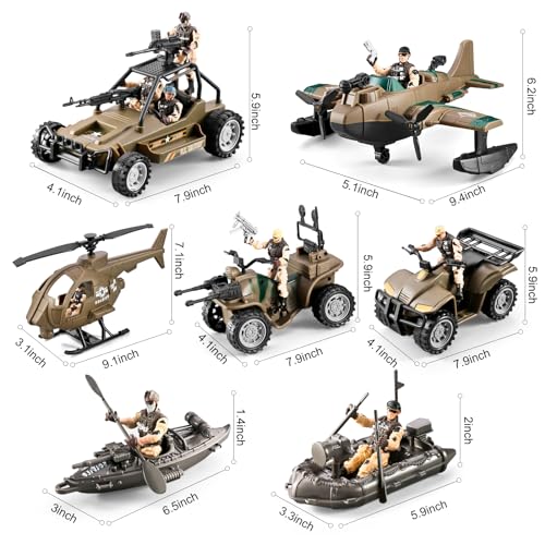78-in-1 Army Men Toys Set with Military Truck Helicopter Kayak Boat Motorcycle Action Figures C31251