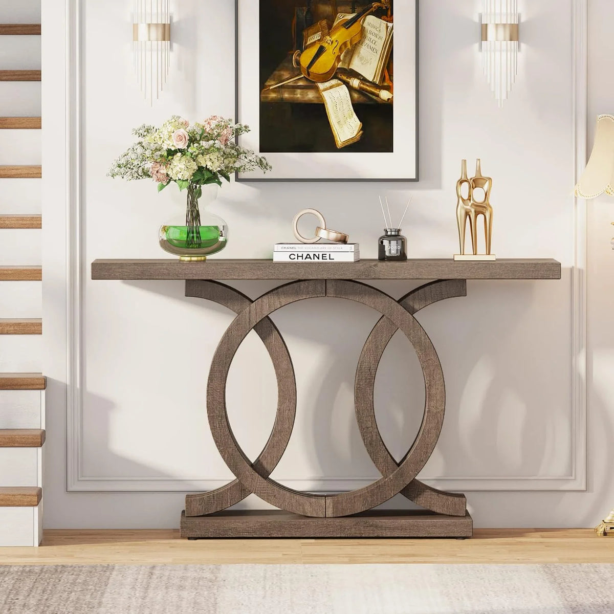 55 inches Brown Wooden Console Table C819714