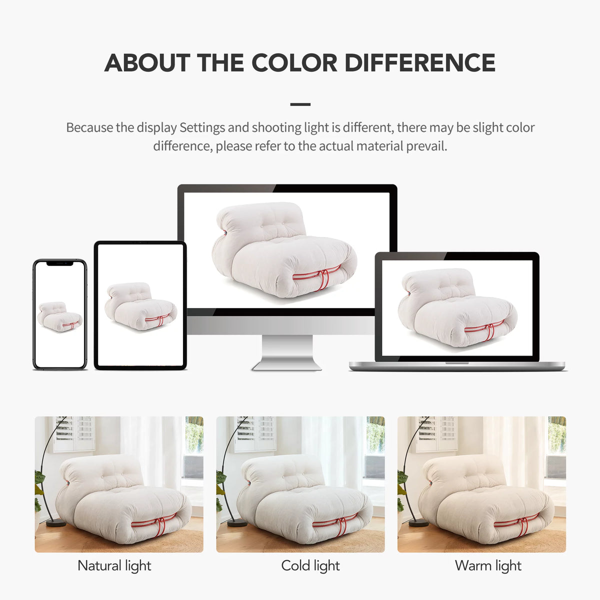 White Armless Bean Bag Sofa B260689