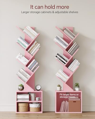 6 Tier Tree Bookshelf with Storage Cabinet O333236