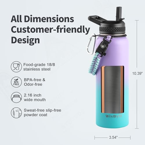 64 oz Insulated Stainless Steel Water Bottle with Straw G823708