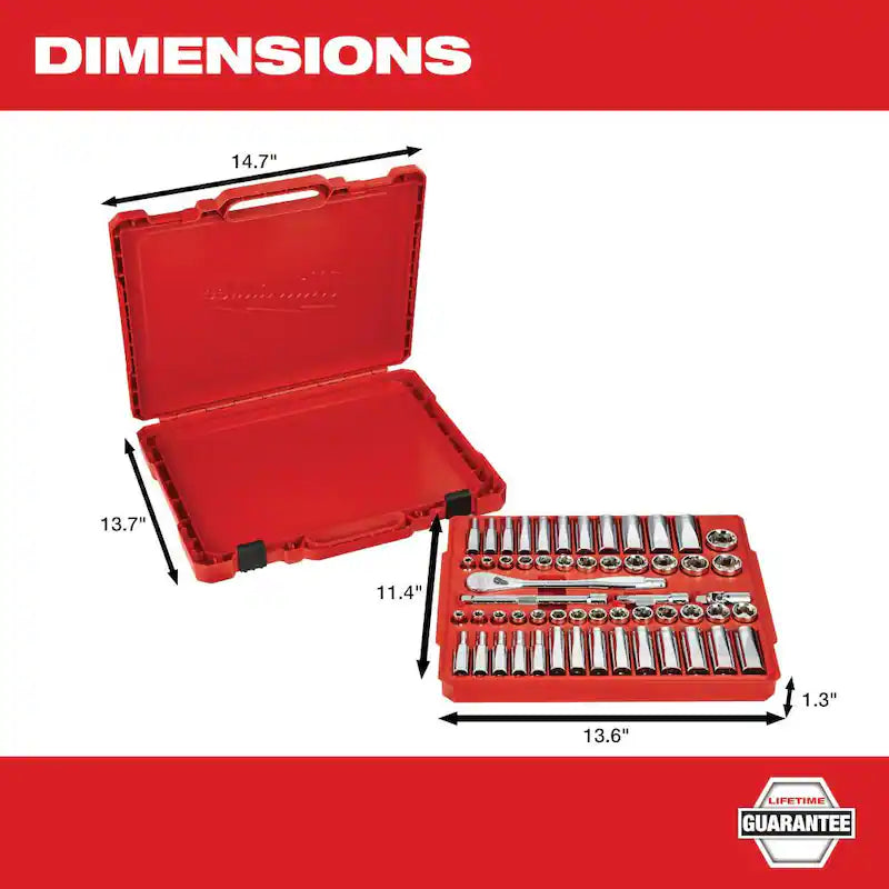 3/8 in. Drive SAE/Metric Ratchet and Socket Mechanics Tool Set (56 piece) & Screwdriver Set (6 piece) K351582