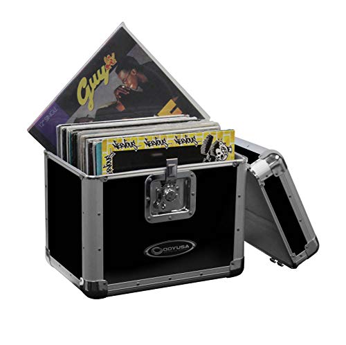 Black Stackable Record Utility Case for 70 12" Vinyl Records O6956
