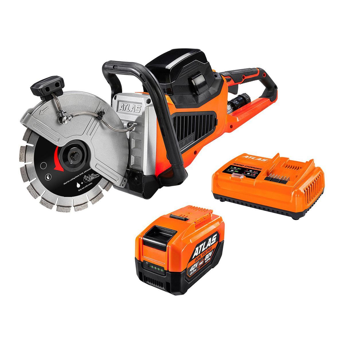80V Brushless Cordless 9 in. Concrete Cut-Off Saw Kit with 4 Ah Battery and Charger V834