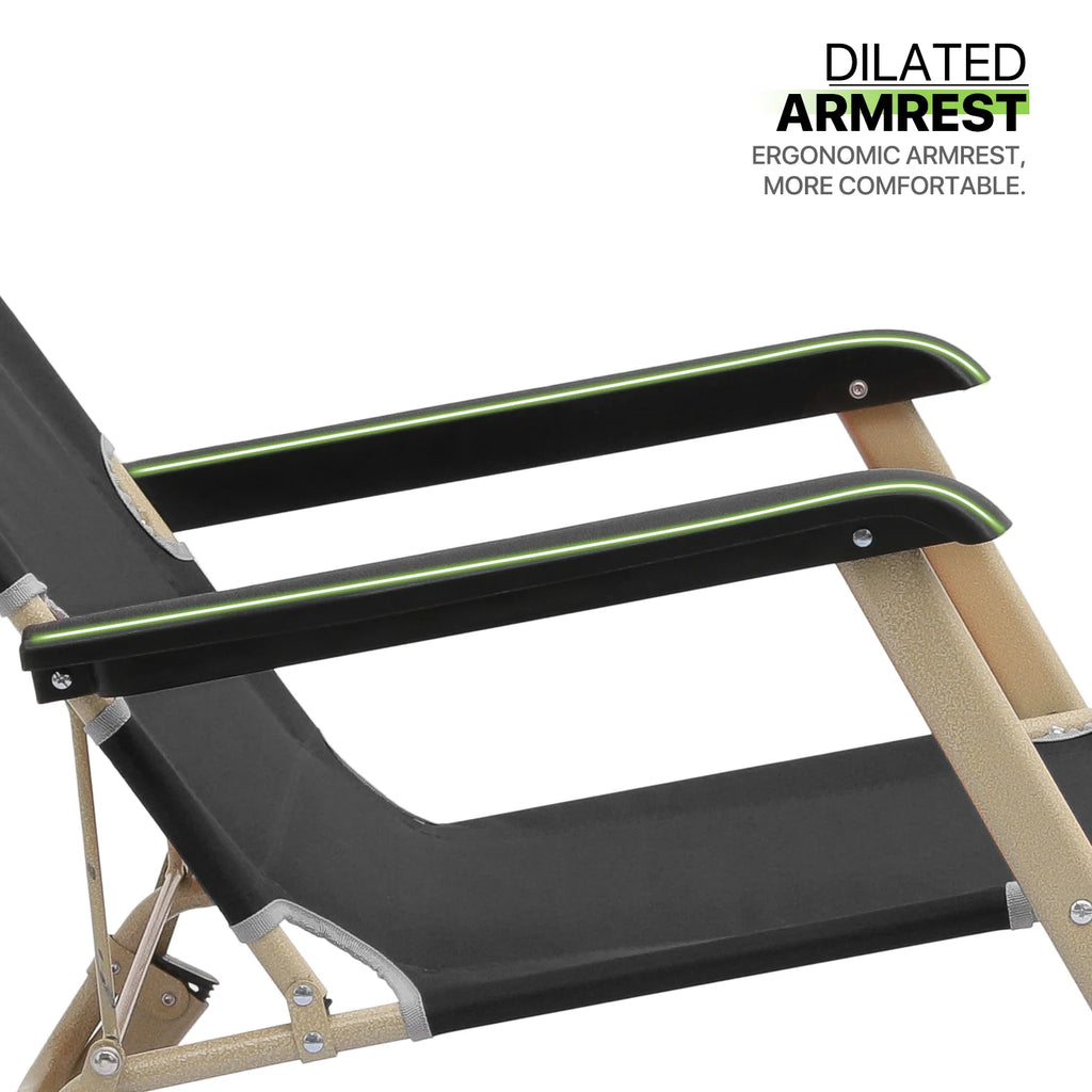 Zero Gravity Lounge Chair with Adjustable Headrest, Black Q302044