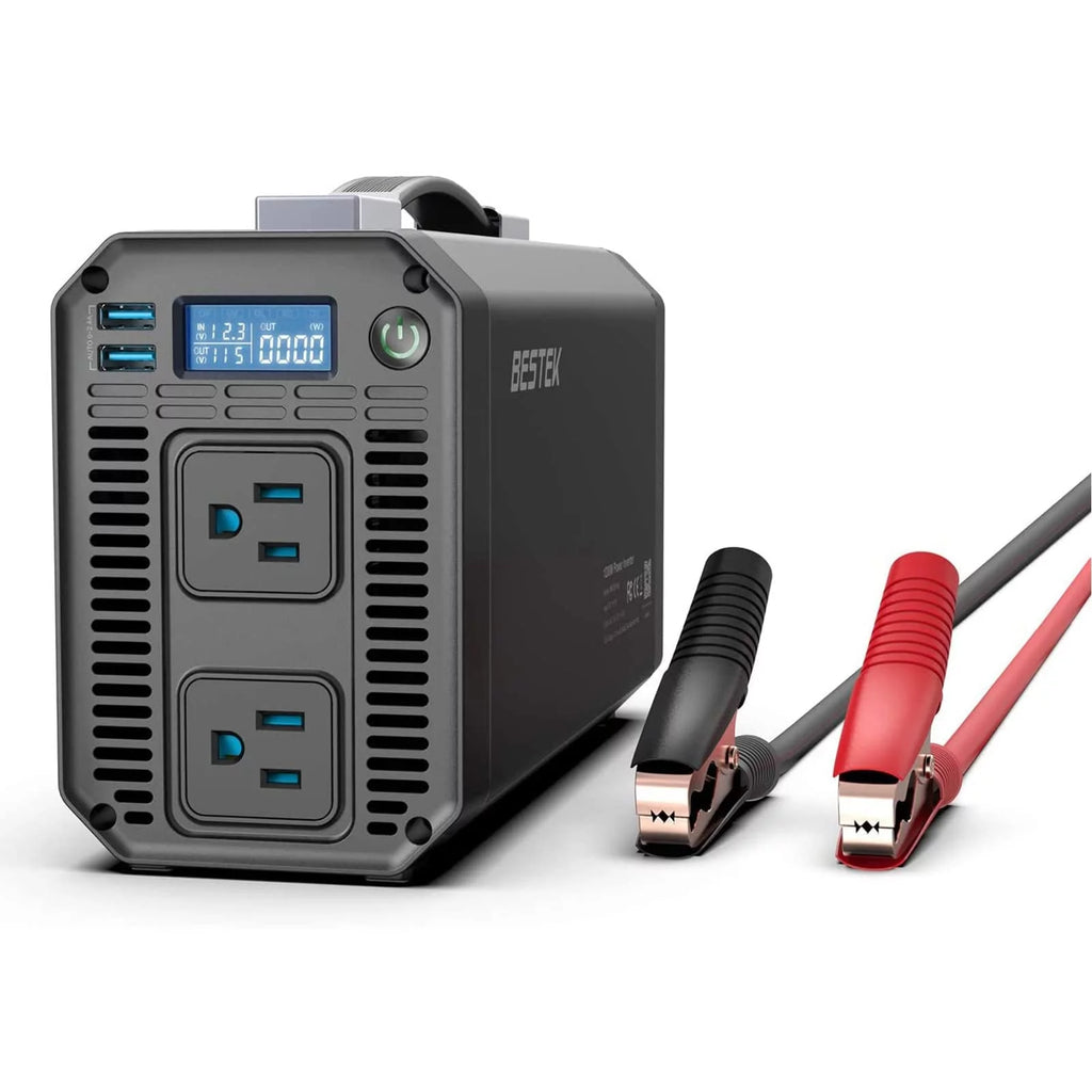 1200W Power Inverter DC 12V to 110V AC Converter with LCD Display Dual USB Car Charger B418