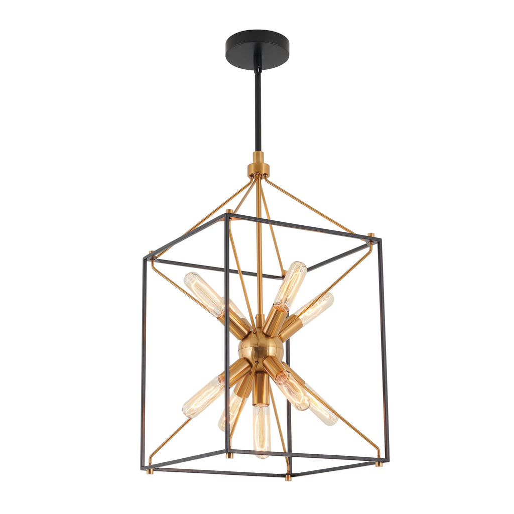 9-light Pendant Black & Gold P69841