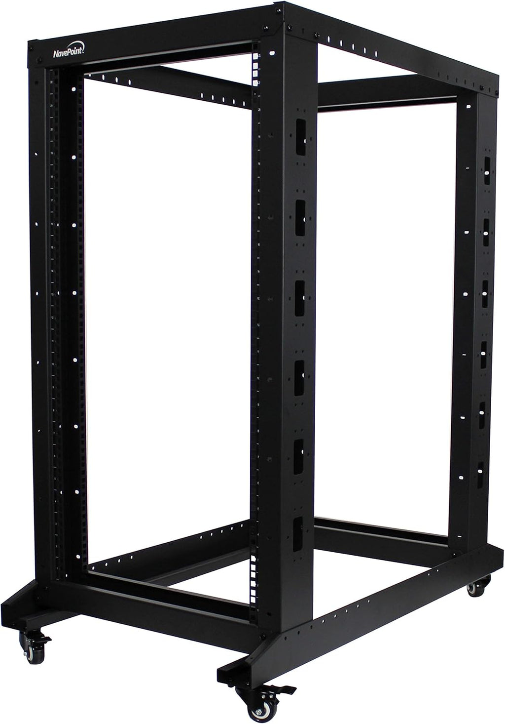 22U 4-Post Open Frame Server Network Rack with Casters Black U624