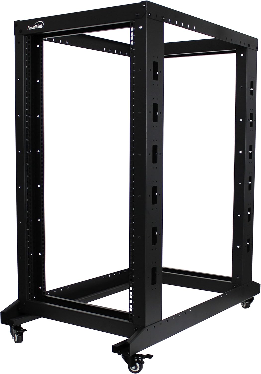 22U 4-Post Open Frame Server Network Rack with Casters Black U624