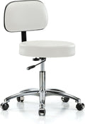 Chrome Height Adjustable Exam Stool with Back G27848