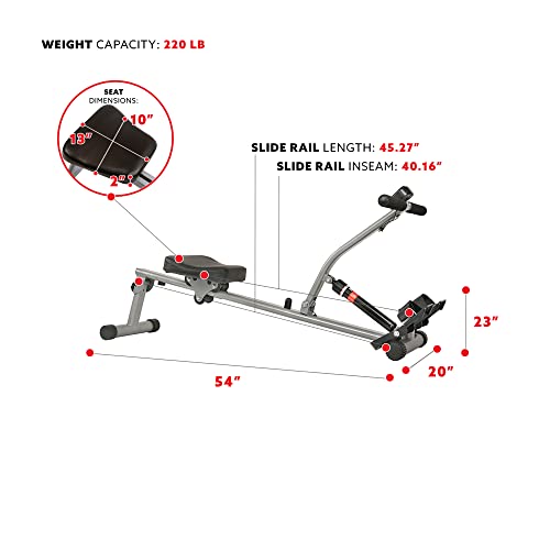 Compact Adjustable Rowing Machine with 12 Levels of Resistance K38229