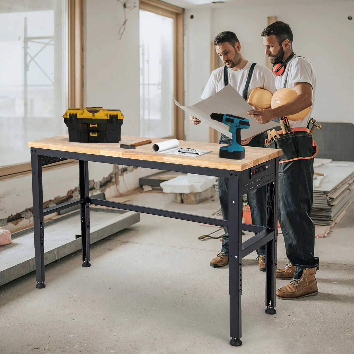 Adjustable Height Workbench with Power Outlets X96807